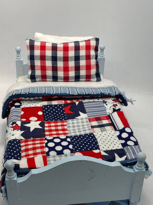 Dolls House Dressed 1/12th single Bed - Billy