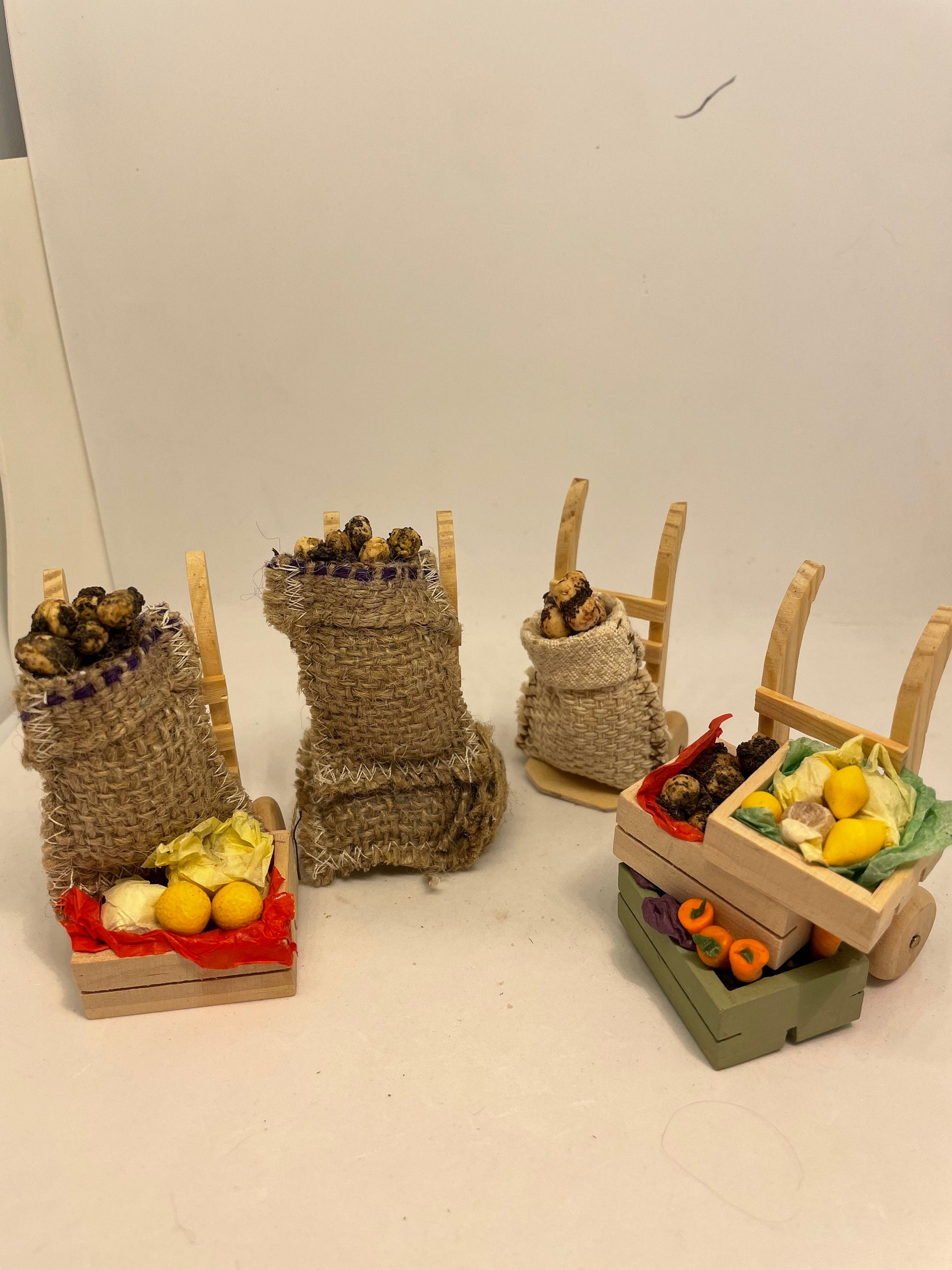 Dolls House Miniatures - 1/12th Grocers Sack Truck (assorted)