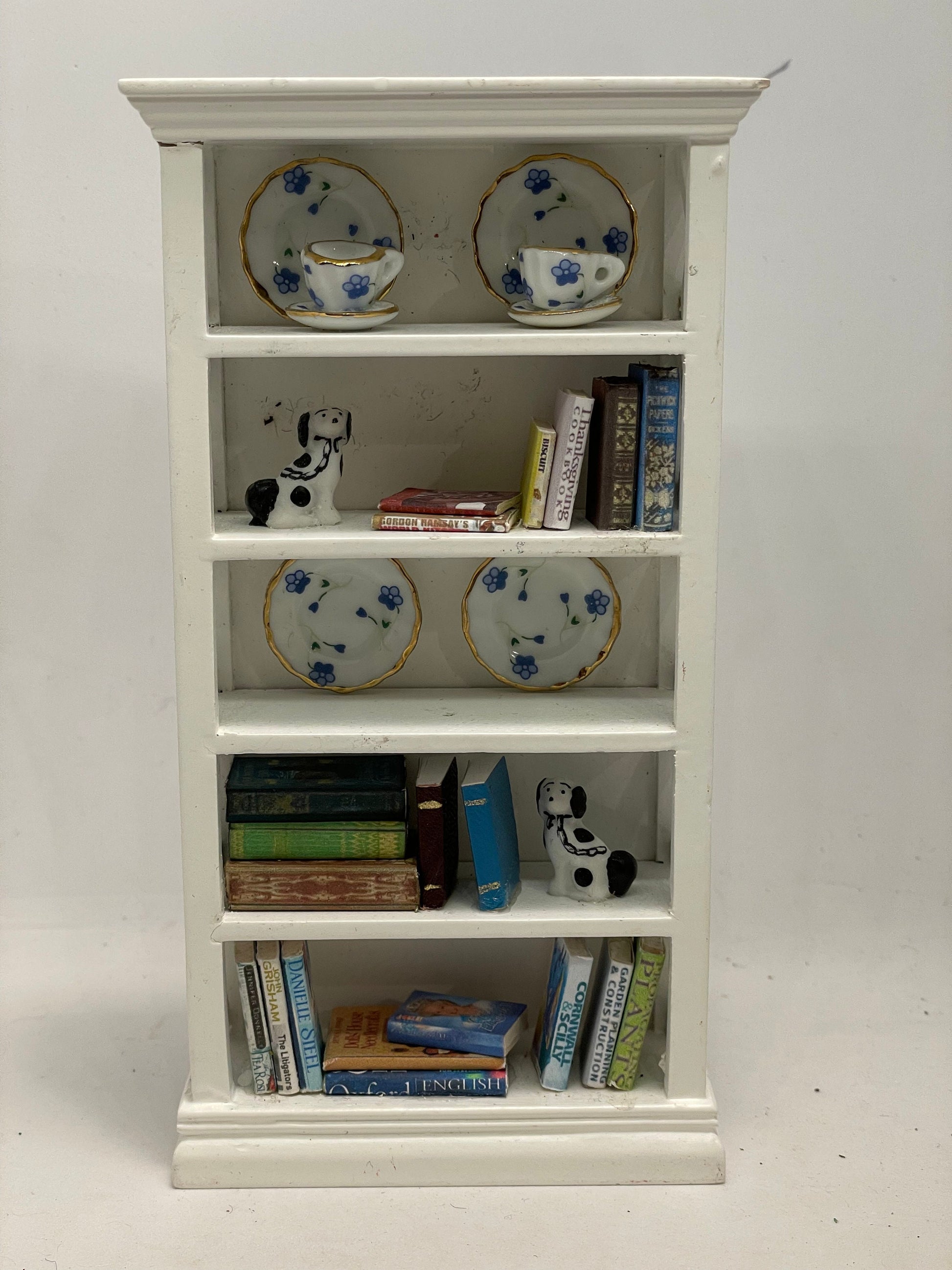 Dolls House Miniatures - White Cross Shelf Unit