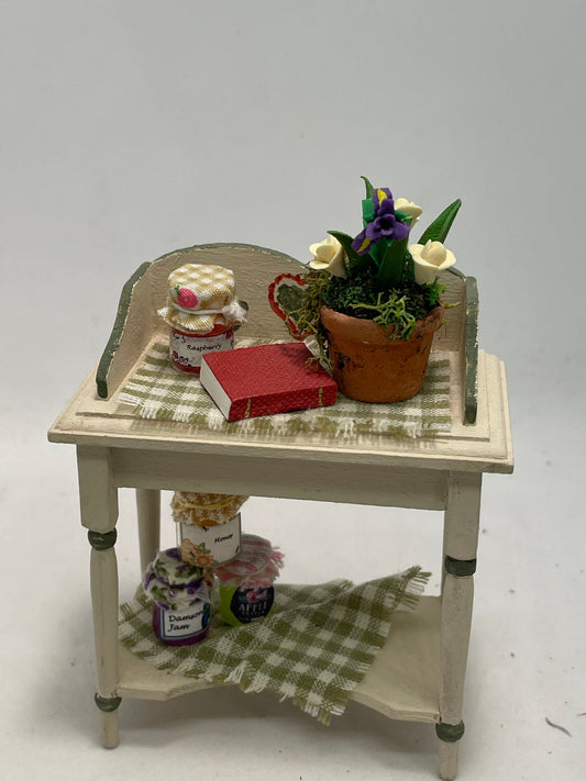 Dolls House Miniatures - Kitchen Washstand Beige with accessories