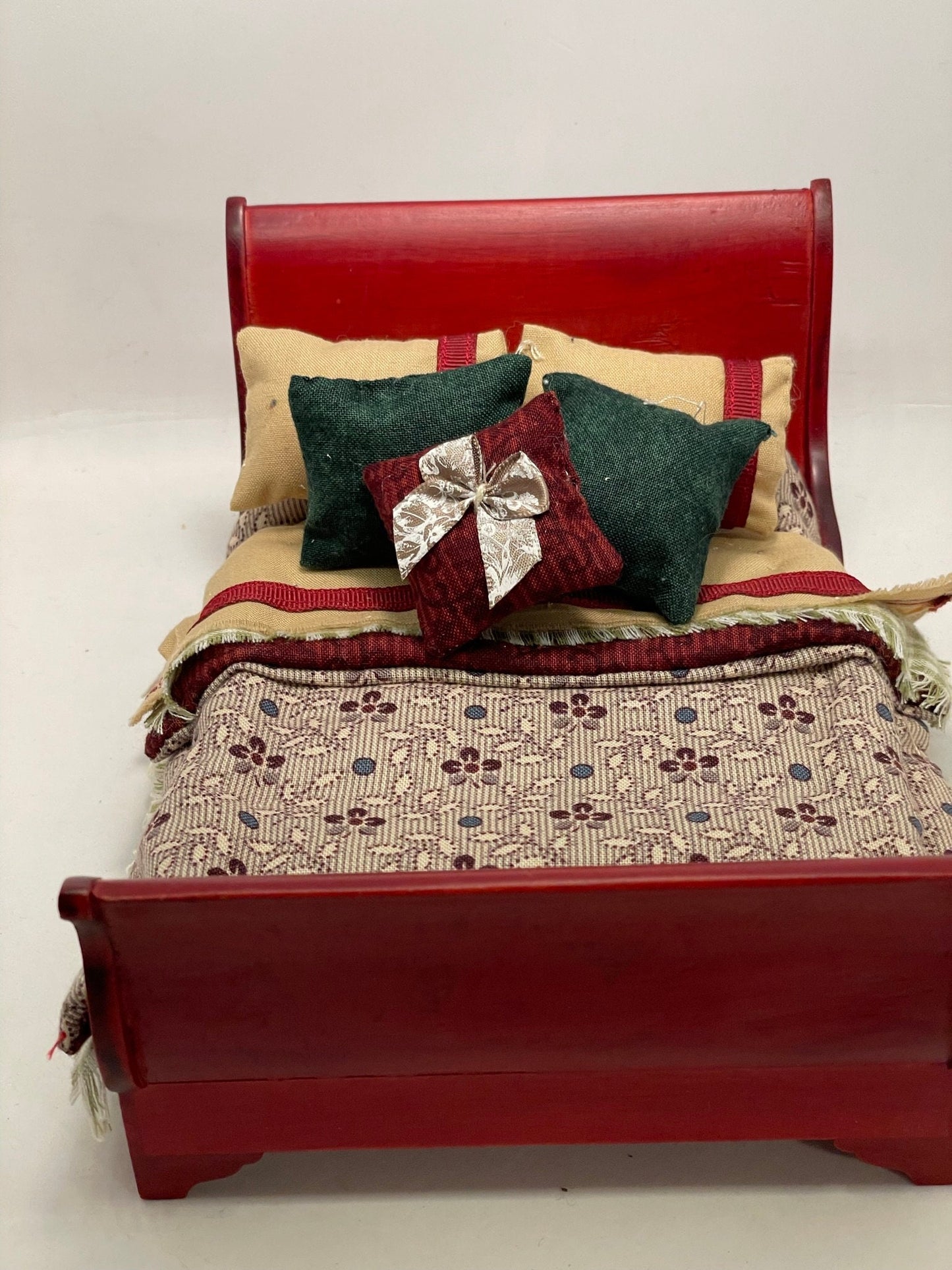 Dolls House Luxury Dressed 1/12th Double Bed - Giselle