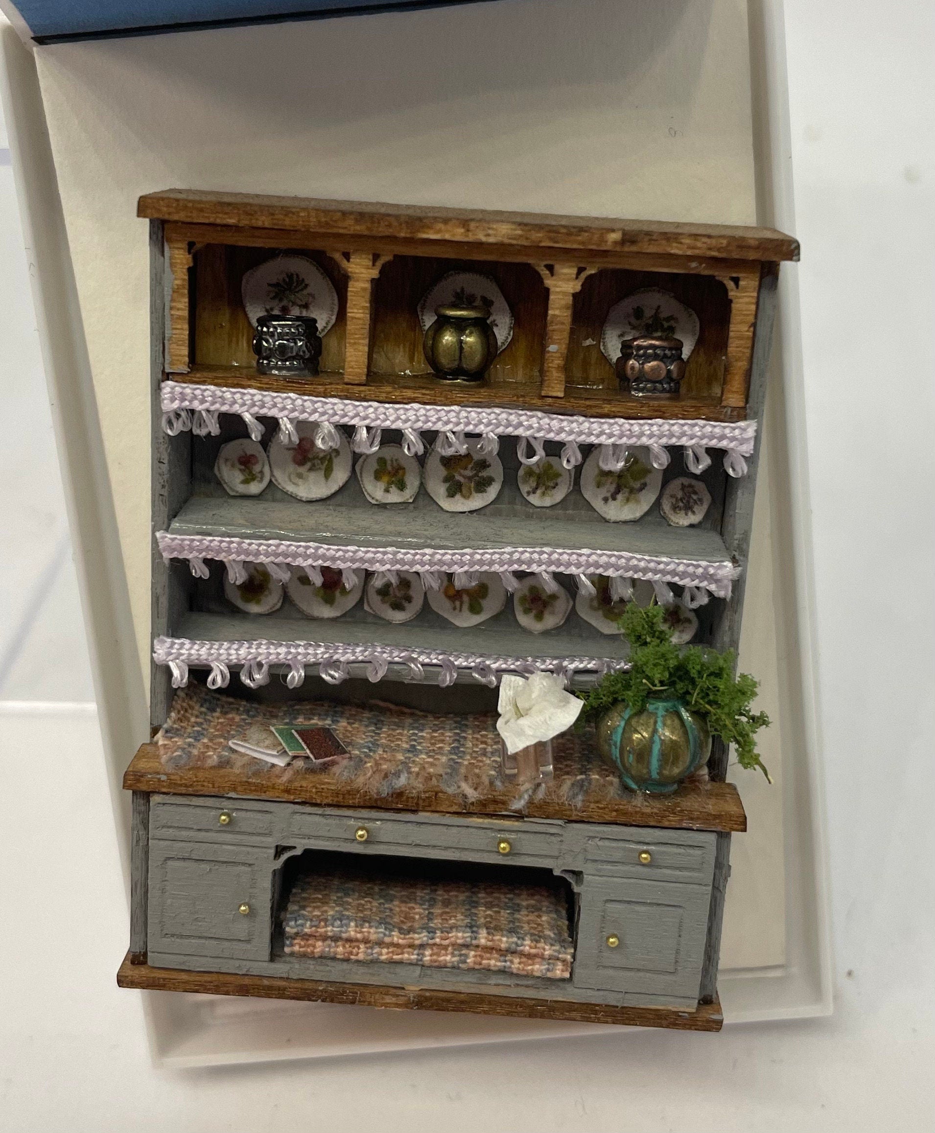 Dolls House Miniatures - Handmade 1/48th Large dresser / Hutch (1/4inch )