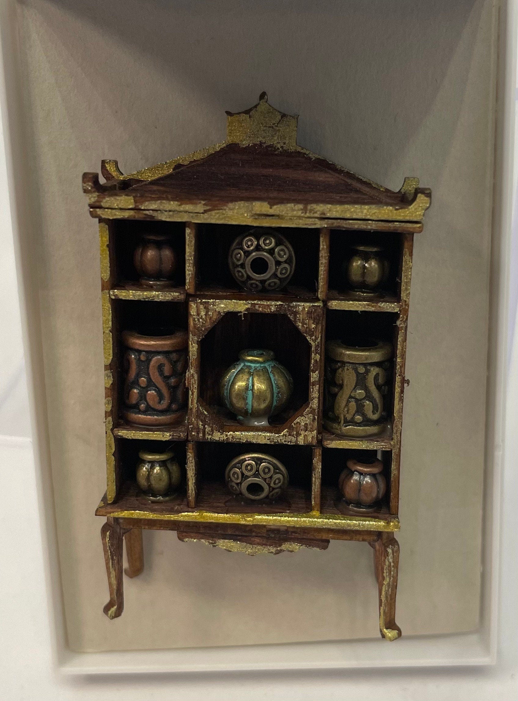 Dolls House Miniatures - Handmade 1/48th oriental cabinet(1/4inch)