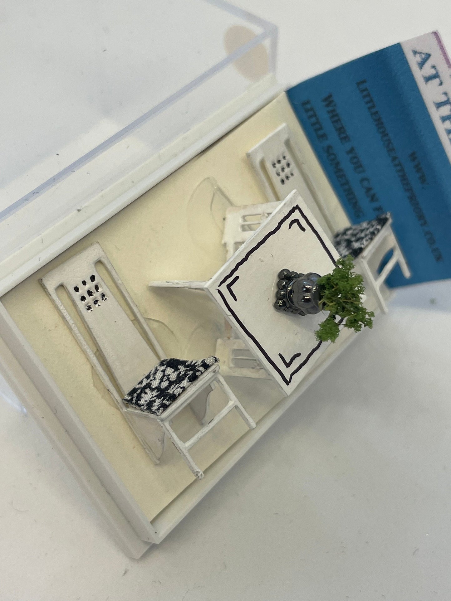 Dolls House Miniatures - Handmade 1/48th (1/4inch)  Mackintosh Table / 2 Chairs