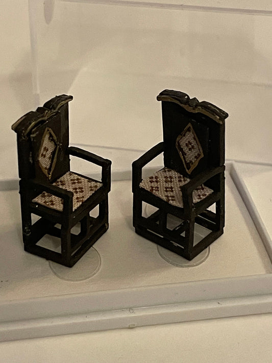 Dolls House 1/48th - s/2 Tudor Chairs