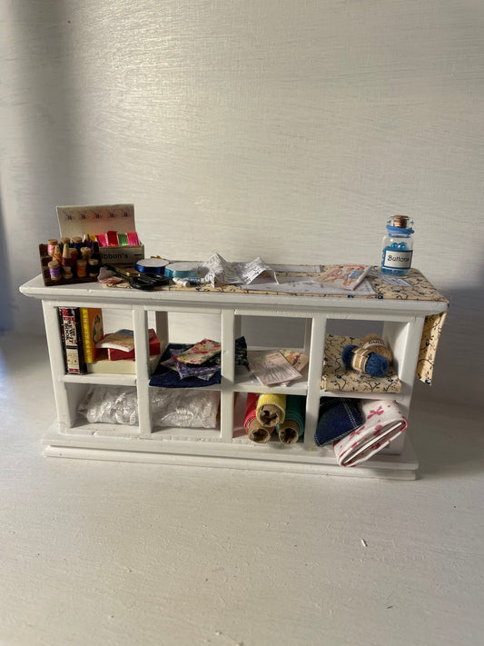 Dolls House Miniatures - 1/12th  -  Haberdashery / Sewing counter