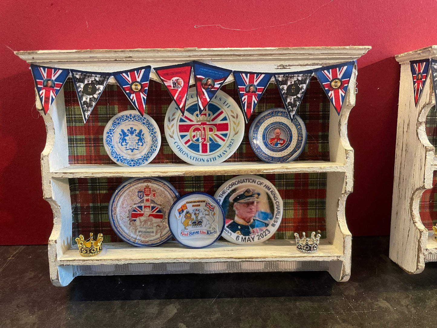 Dolls House Miniatures - Royal - King Charles III coronation - Commemorative wall shelf