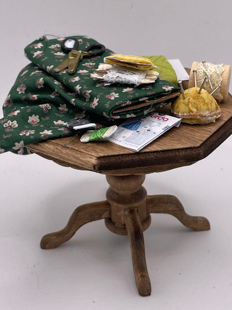 Dolls House Miniatures - 1/12th Haberdashery Table