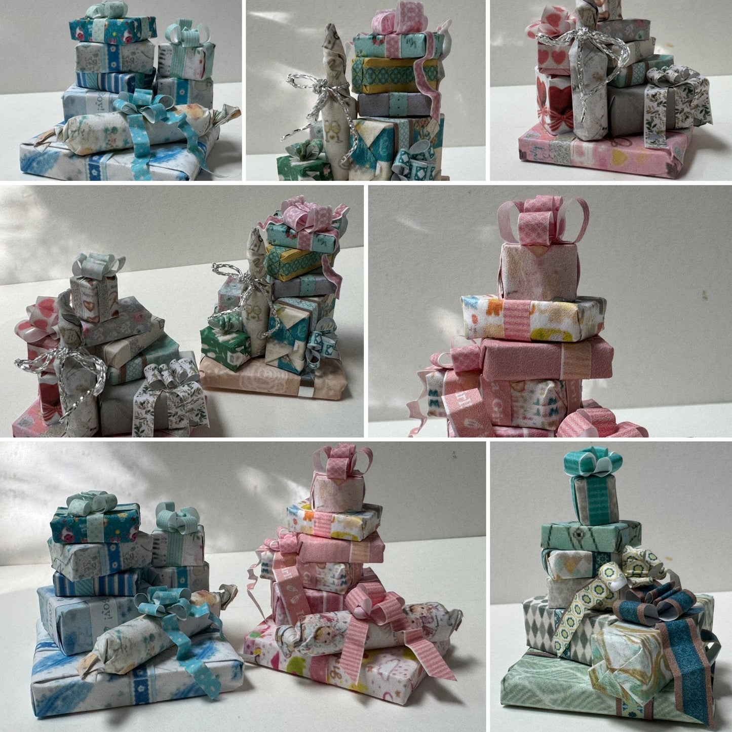 DOLLS HOUSE MINIATURES - 1/12th scale (1 inch) stack of stack of  Presents (Wedding, Birthday, baby etc)