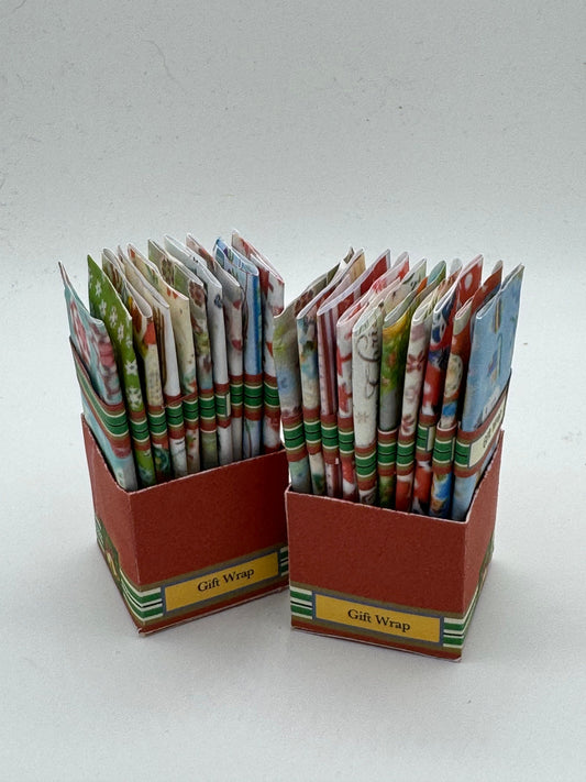 DOLLS HOUSE MINIATURES - Christmas Wrapping paper box x1