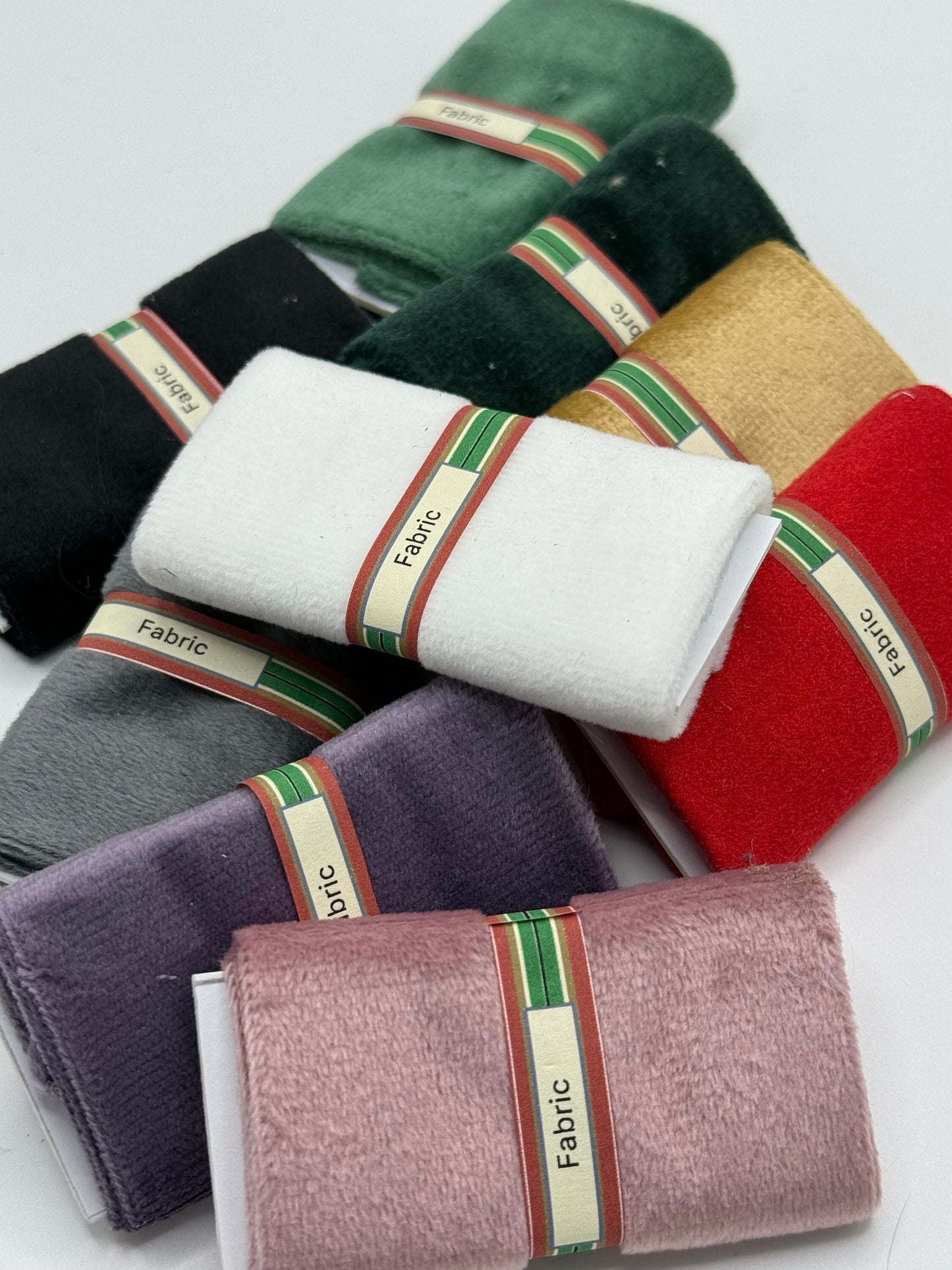 DOLLS HOUSE MINIATURES - Christmas fabric bolts  x1 velvets or cottons