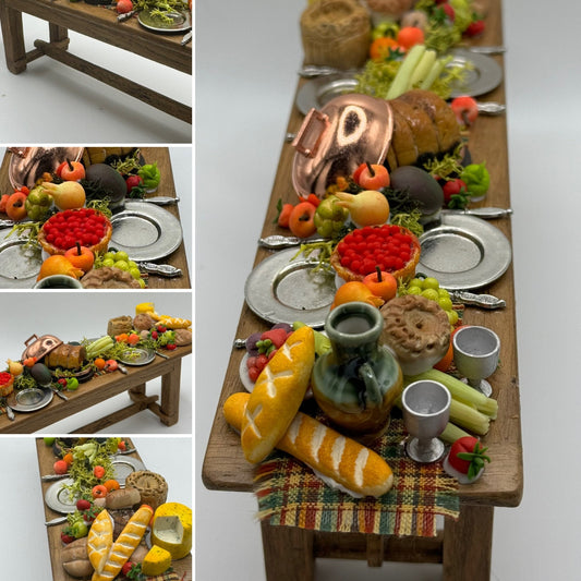 Dolls House Miniatures - Tudor Feast Table