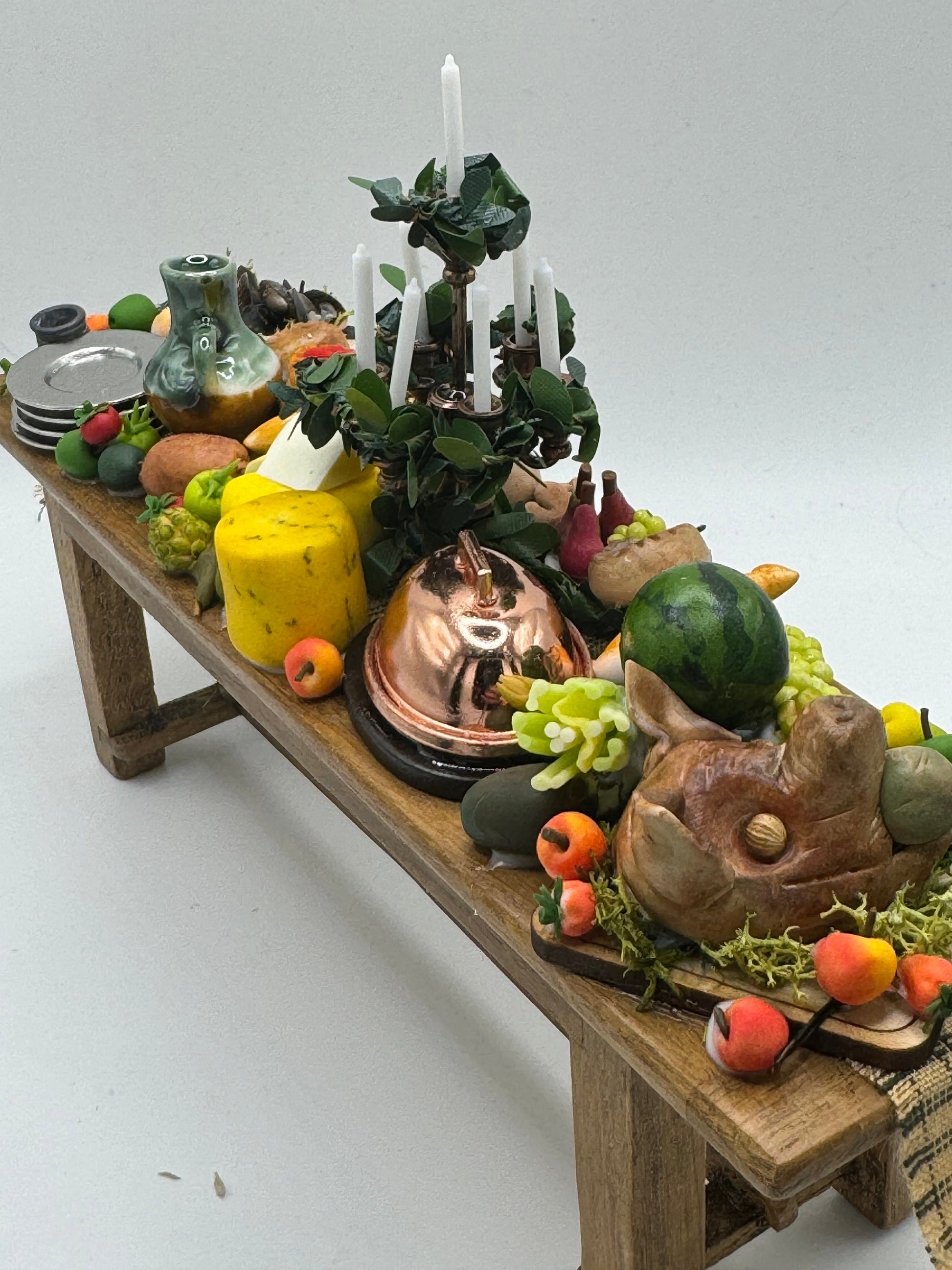 Dolls House Miniatures - Tudor Feast Table