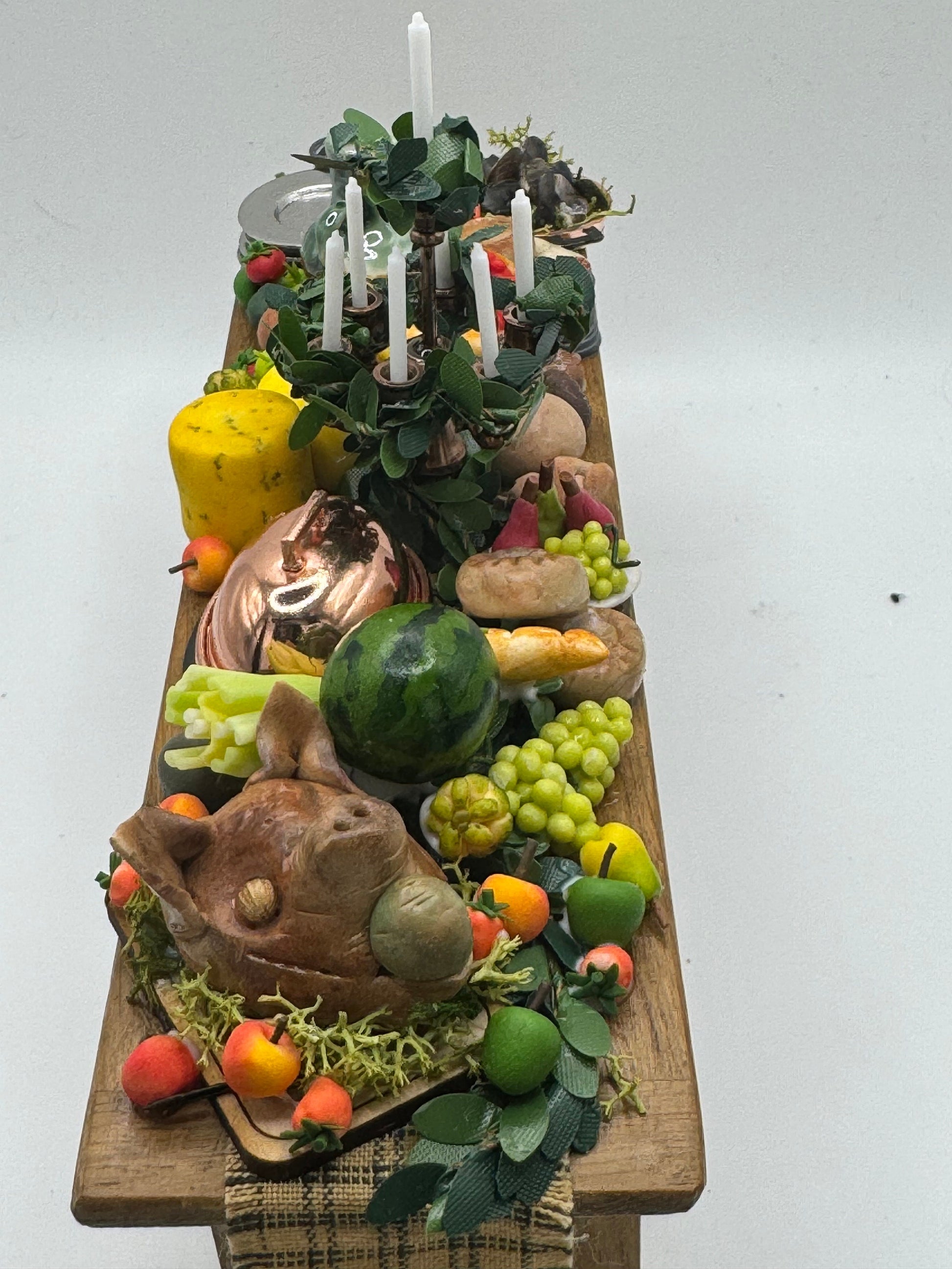 Dolls House Miniatures - Tudor Feast Table