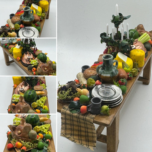 Dolls House Miniatures - Tudor Feast Table