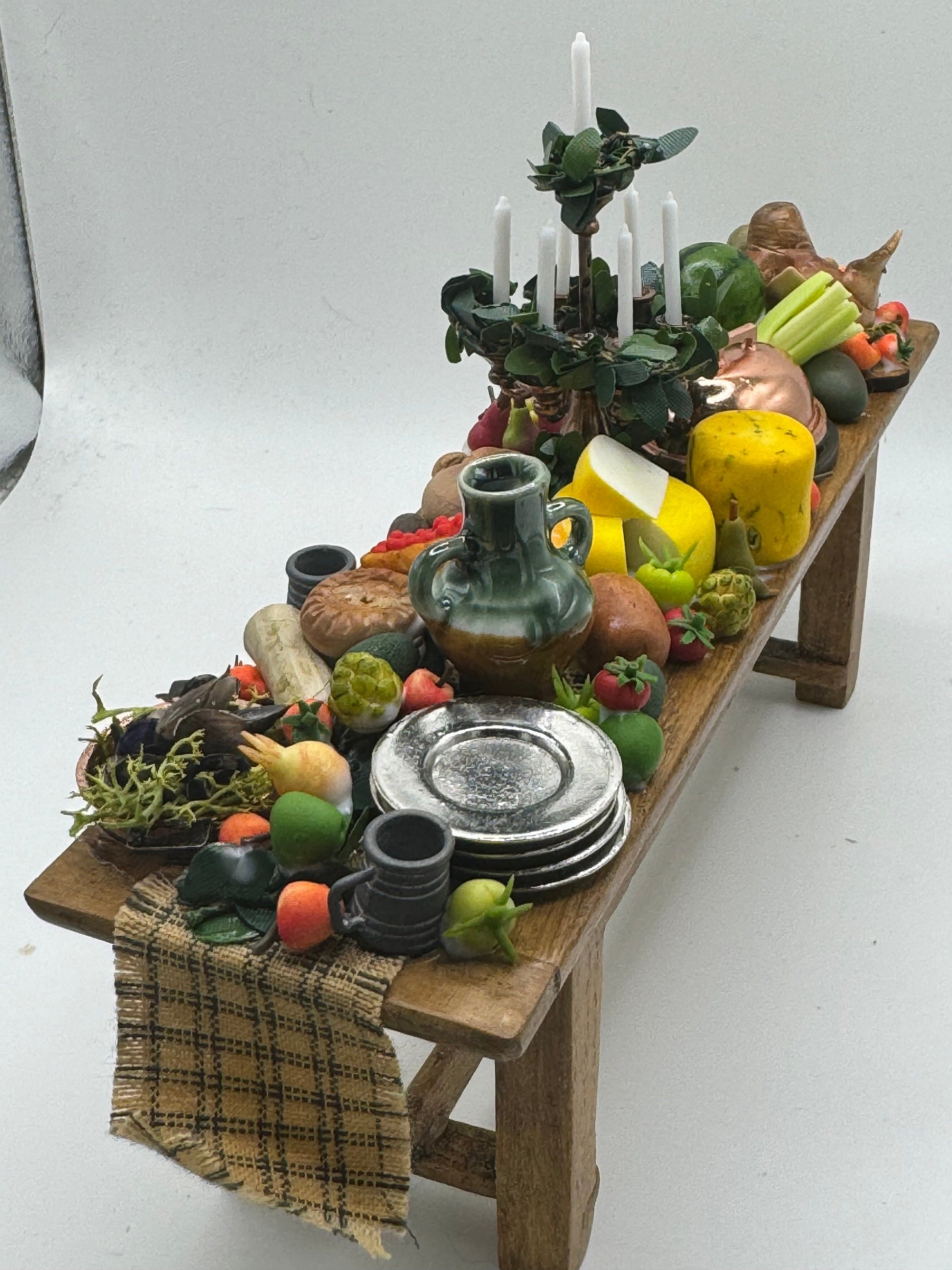 Dolls House Miniatures - Tudor Feast Table