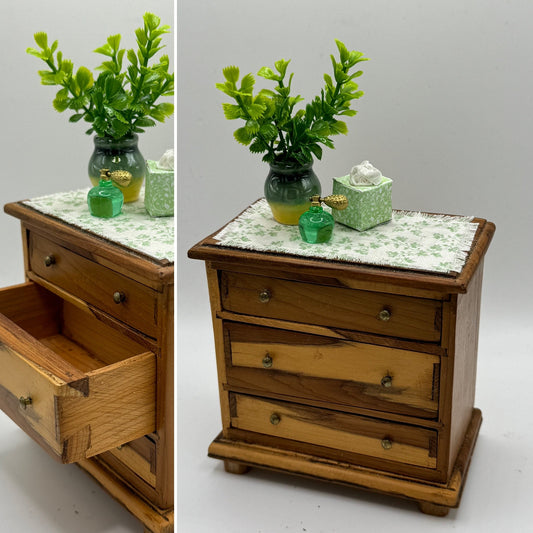 Dolls House Miniatures -  handmade elm drawers