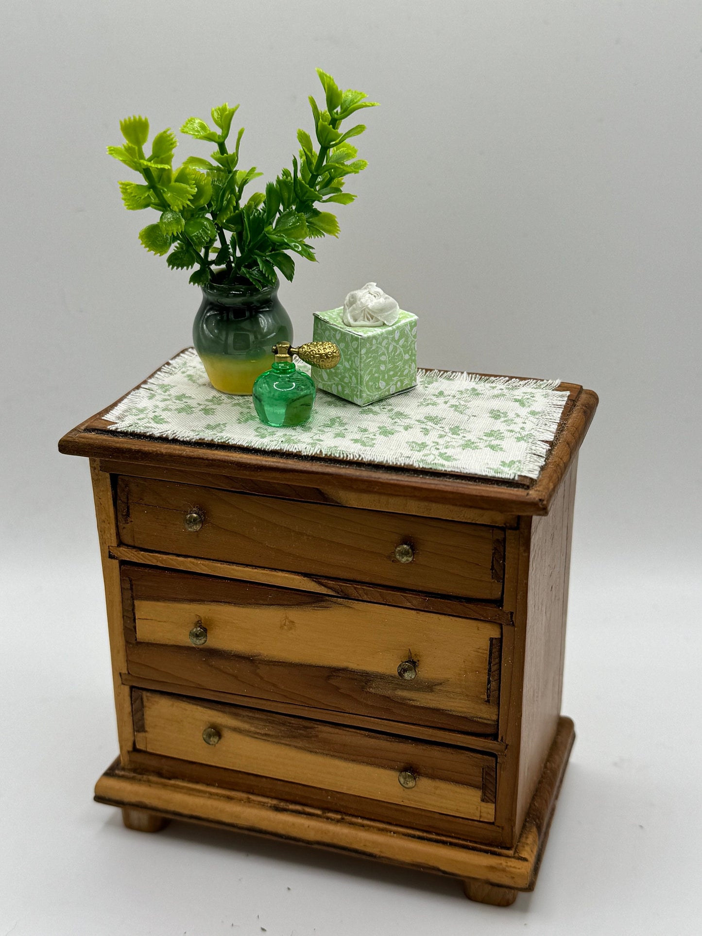 Dolls House Miniatures -  handmade elm drawers