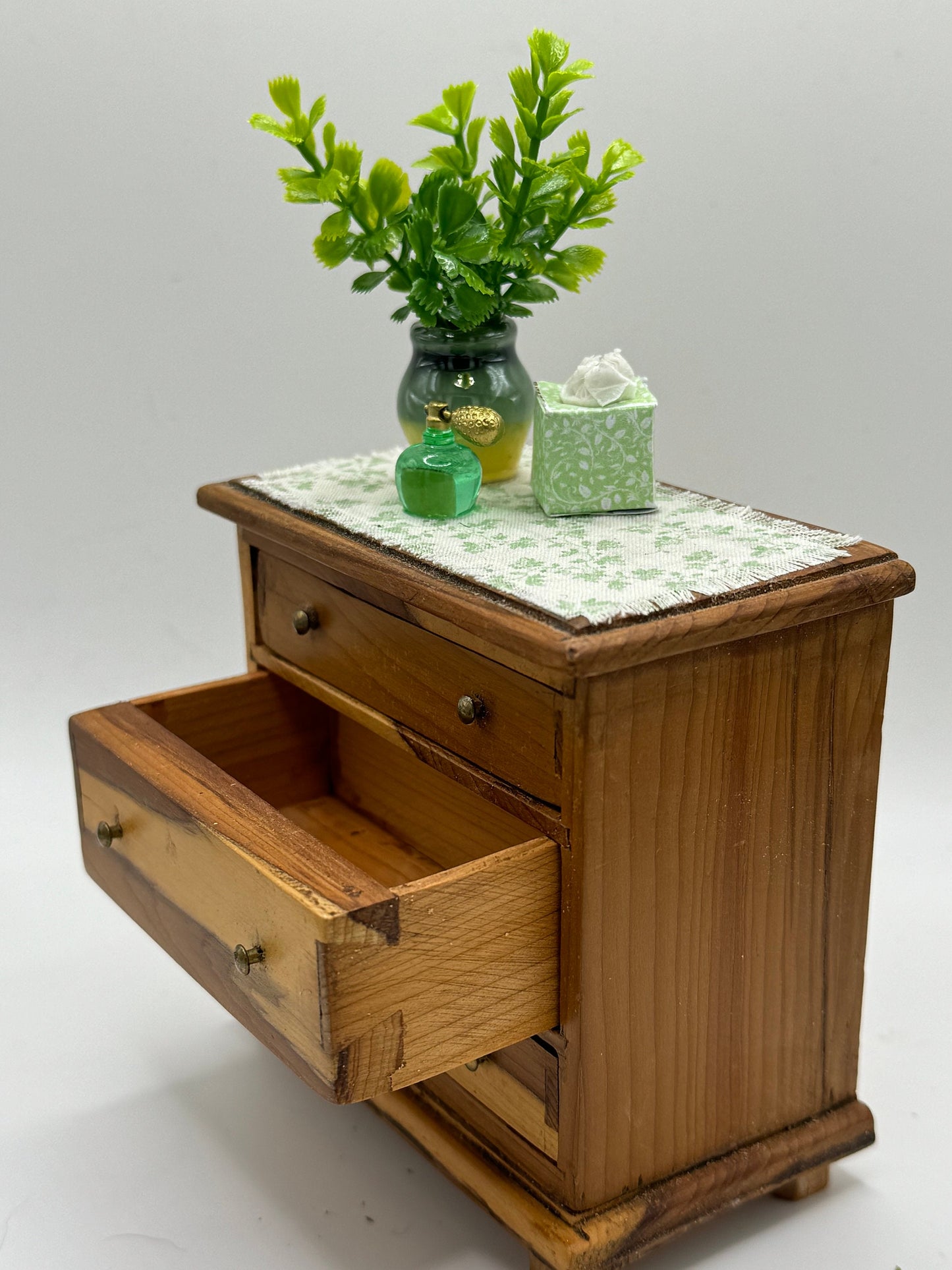 Dolls House Miniatures -  handmade elm drawers