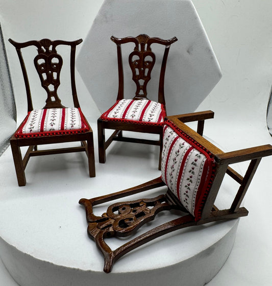 Dolls House Miniatures - 1/12 occasional side chair x1