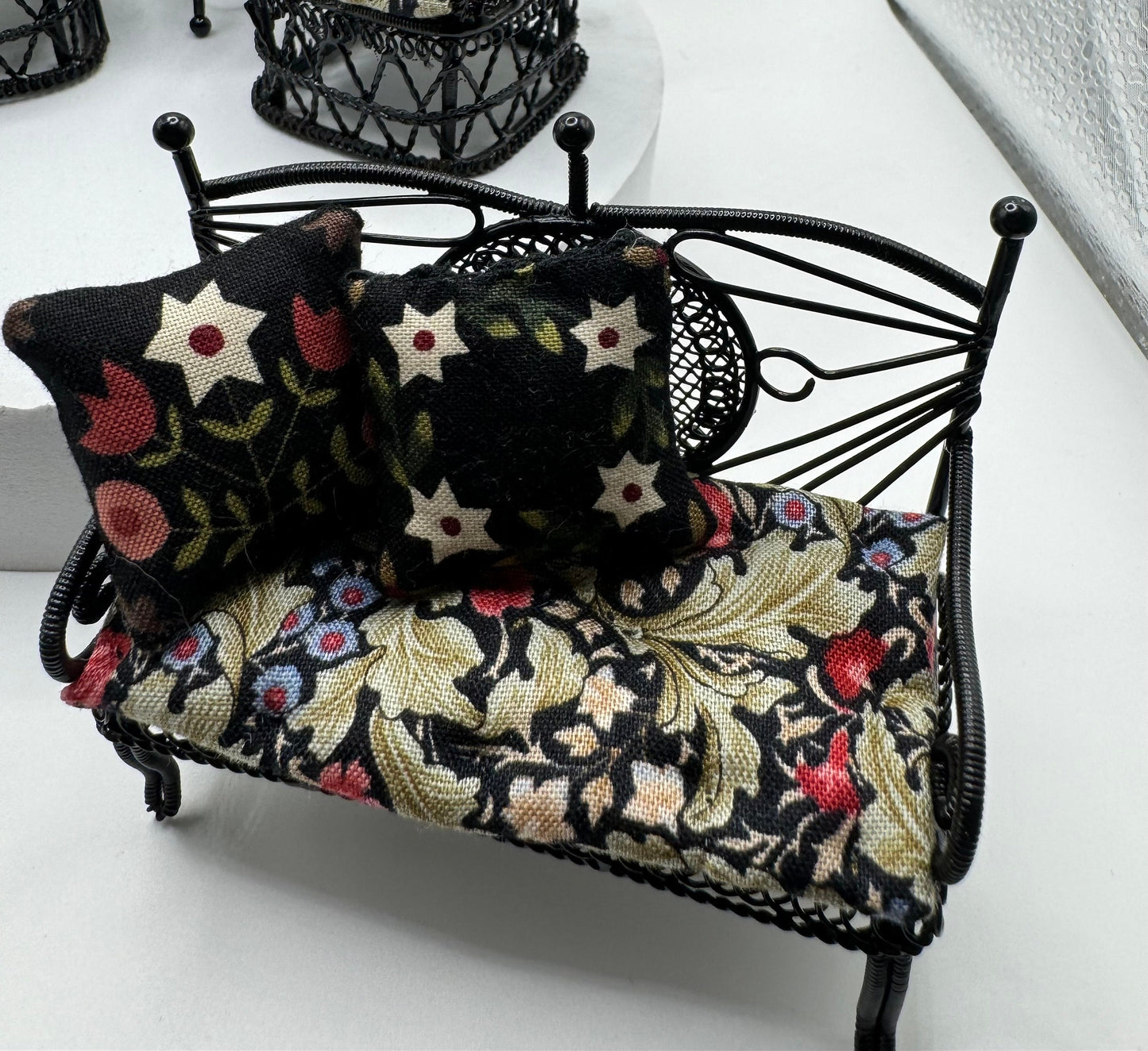 Dolls House Miniatures - Black Wire Chairs / stools (5 options)