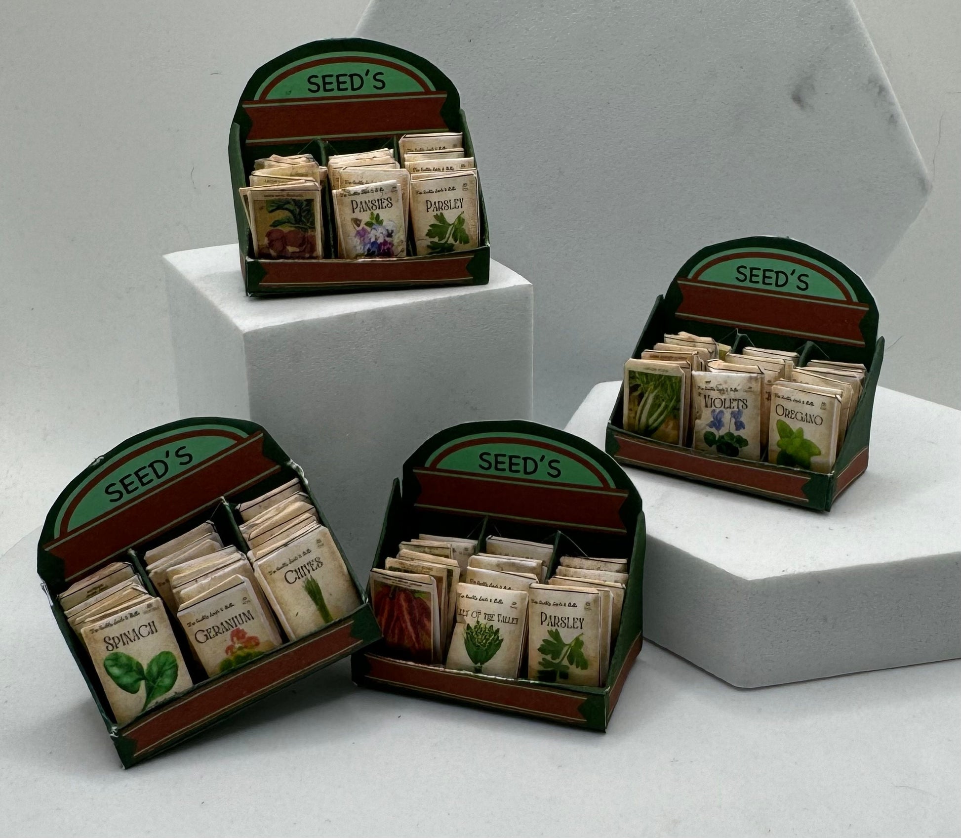 Dolls House Miniatures - counter display (seeds) x1