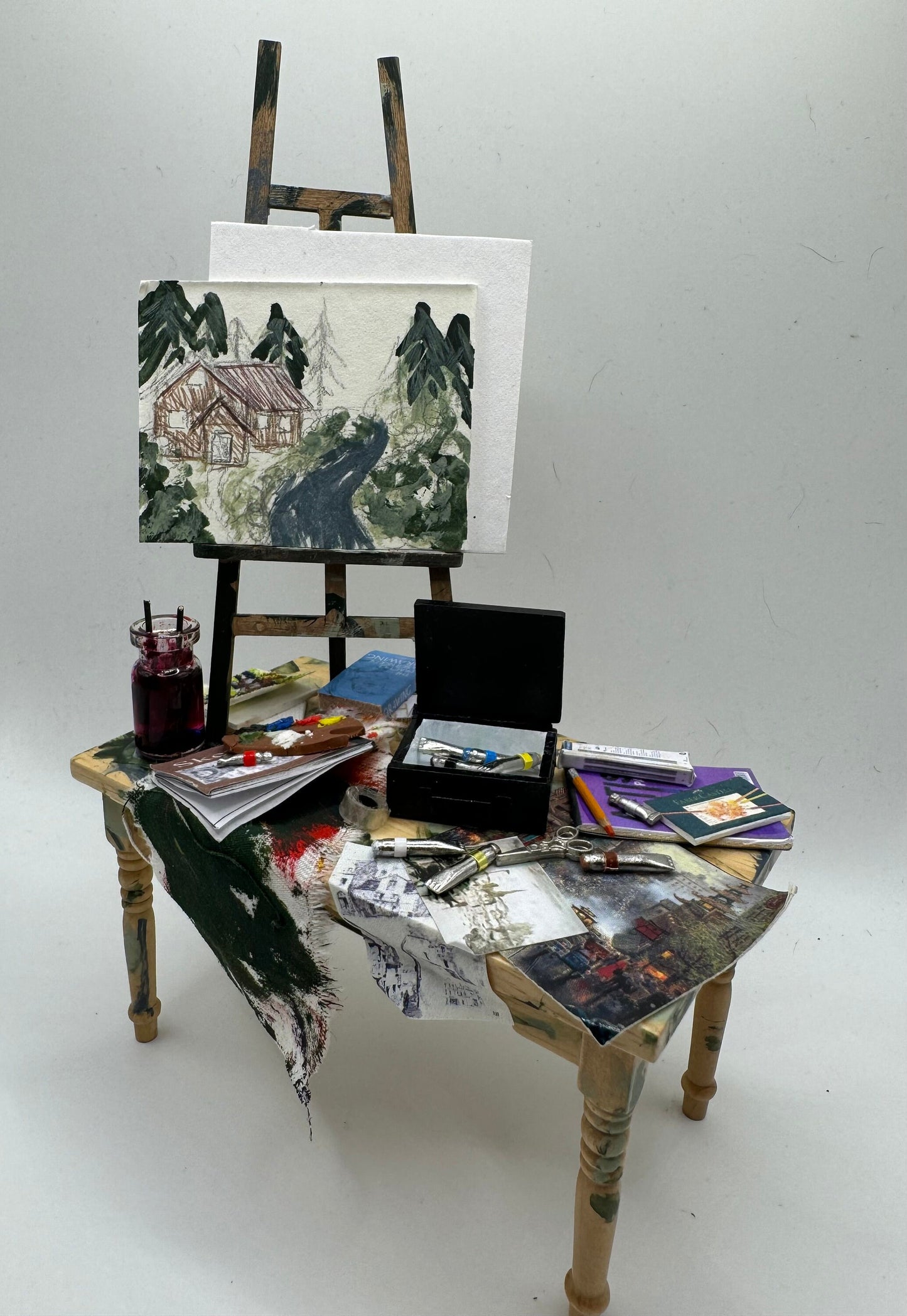 Dolls House Miniatures - 1/12th Artist's Table