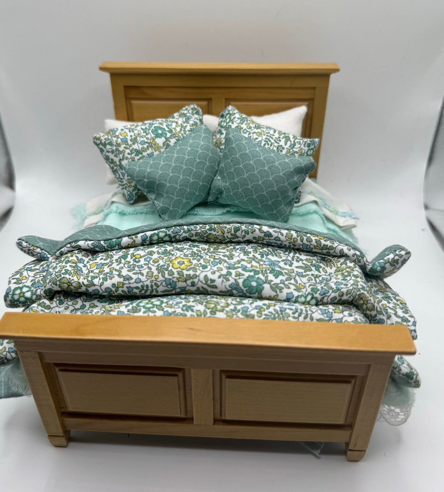 Dolls House Dressed 1/12th Double Bed - Bella - liberty fabrics