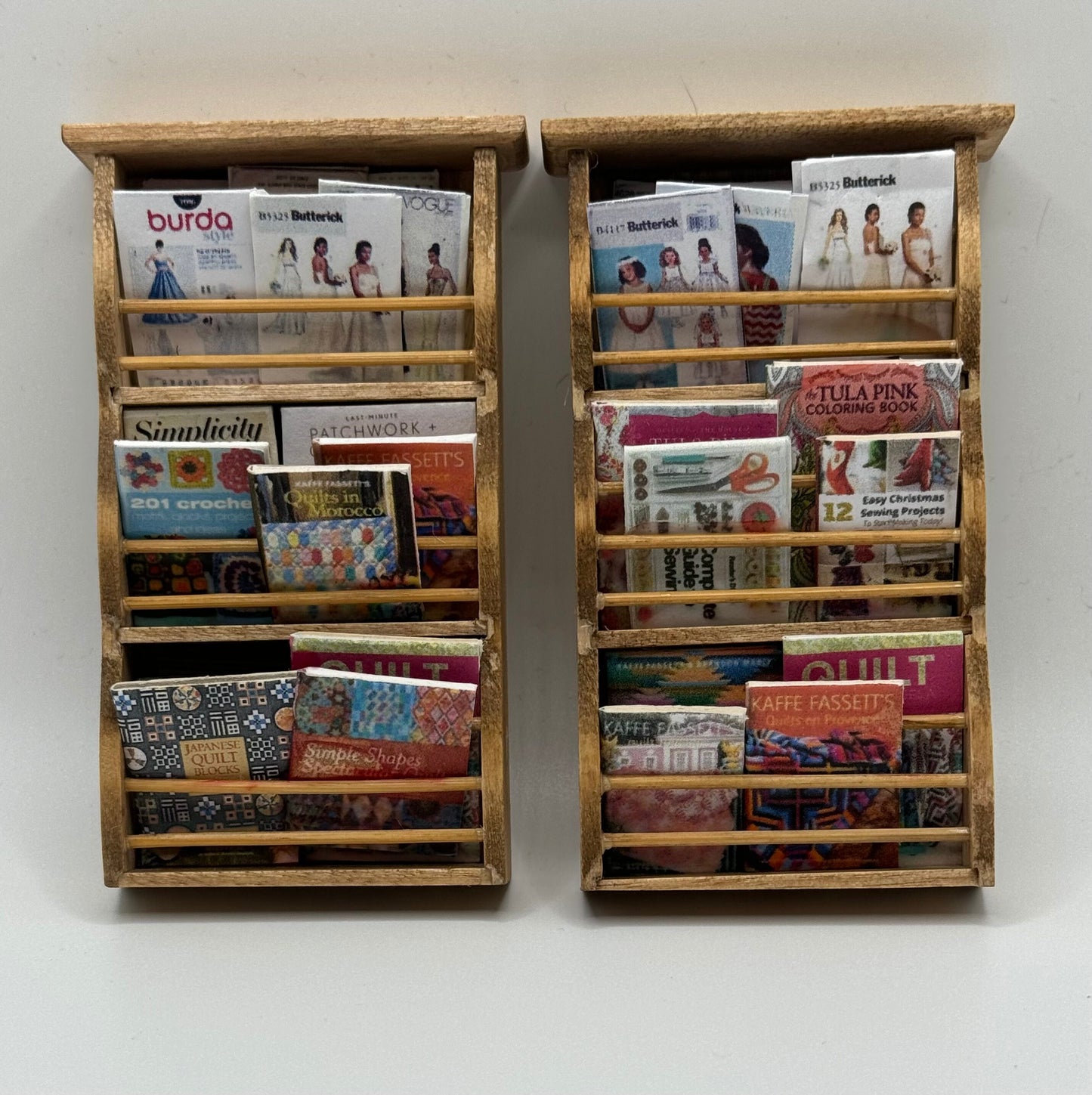 Dolls House Miniatures - 1/12th  - Haberdashery wall book rack x1