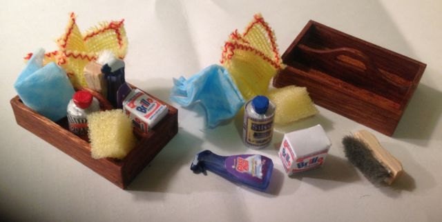 Dolls House Miniatures- 1/12th Handmade Cleaning Box Kit