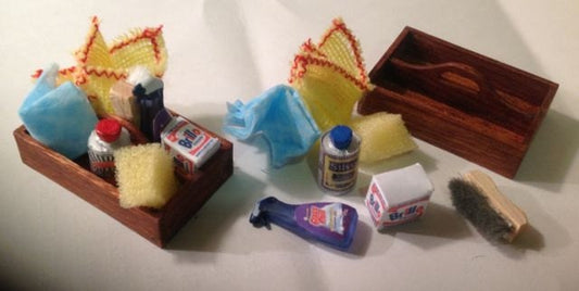 Dolls House Miniatures- 1/12th Handmade Cleaning Box Kit