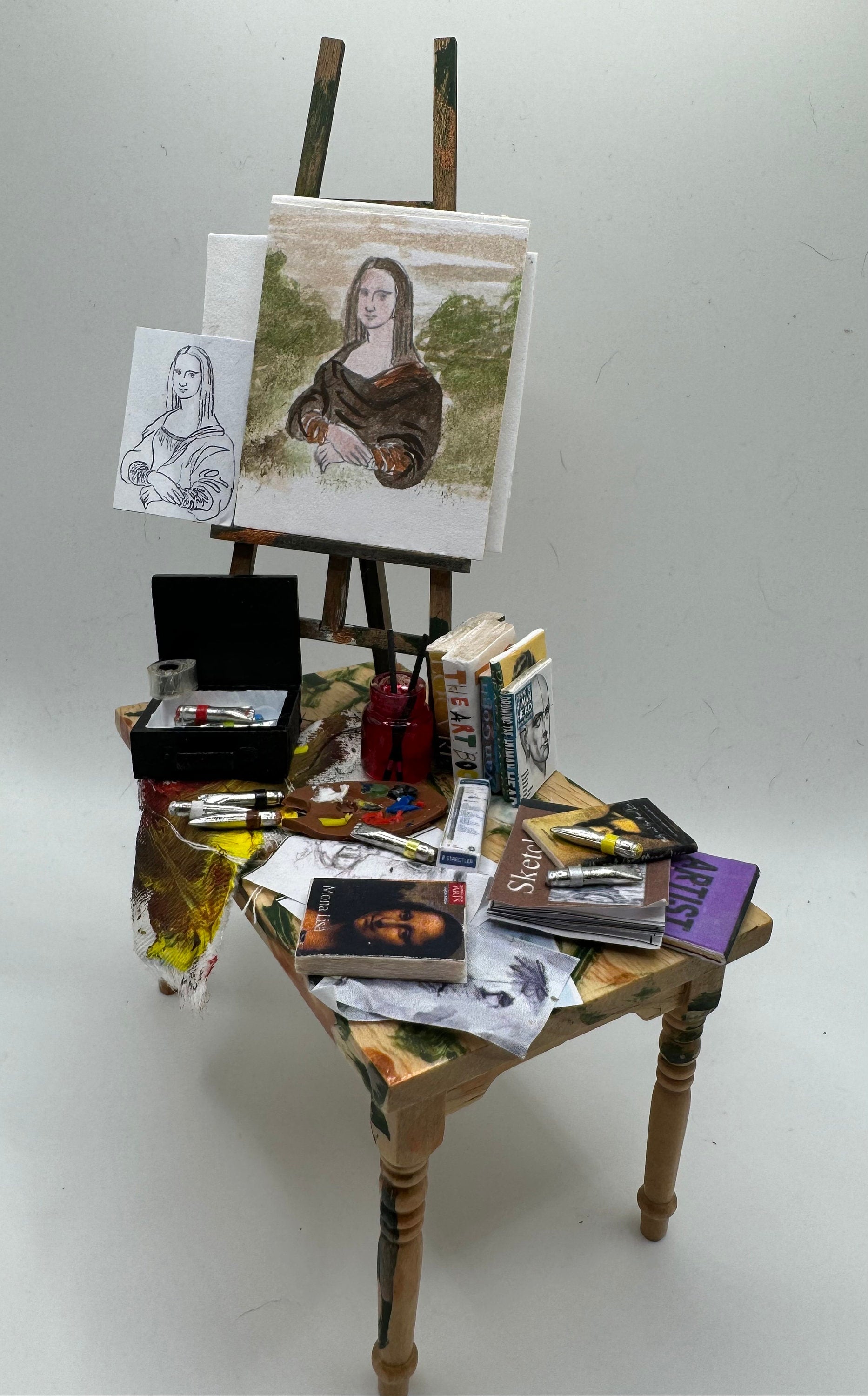 Dolls House Miniatures - 1/12th Artist's Table