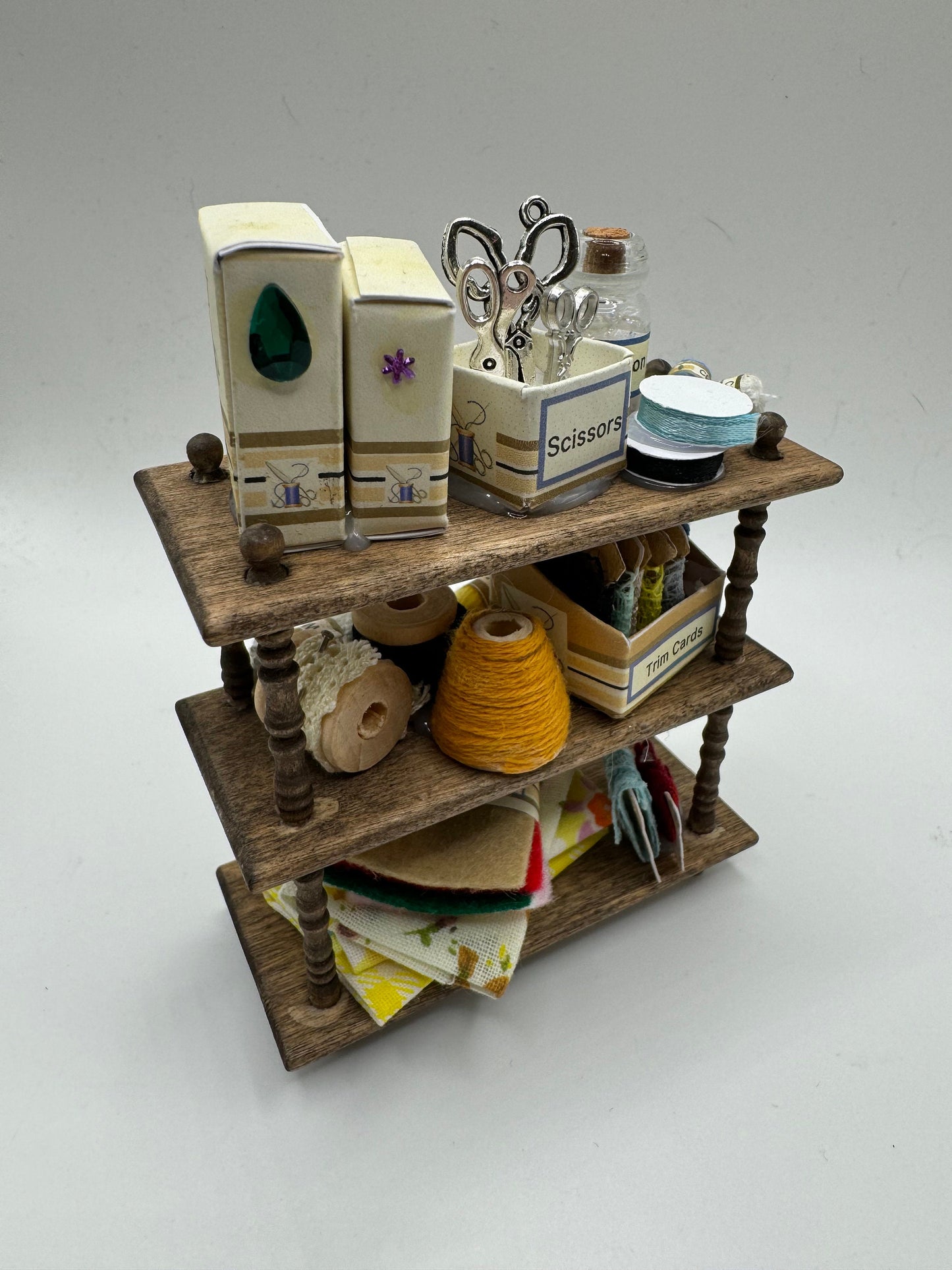 Dolls House Miniatures - 1/12th  - Haberdashery open Shelves (2 options)