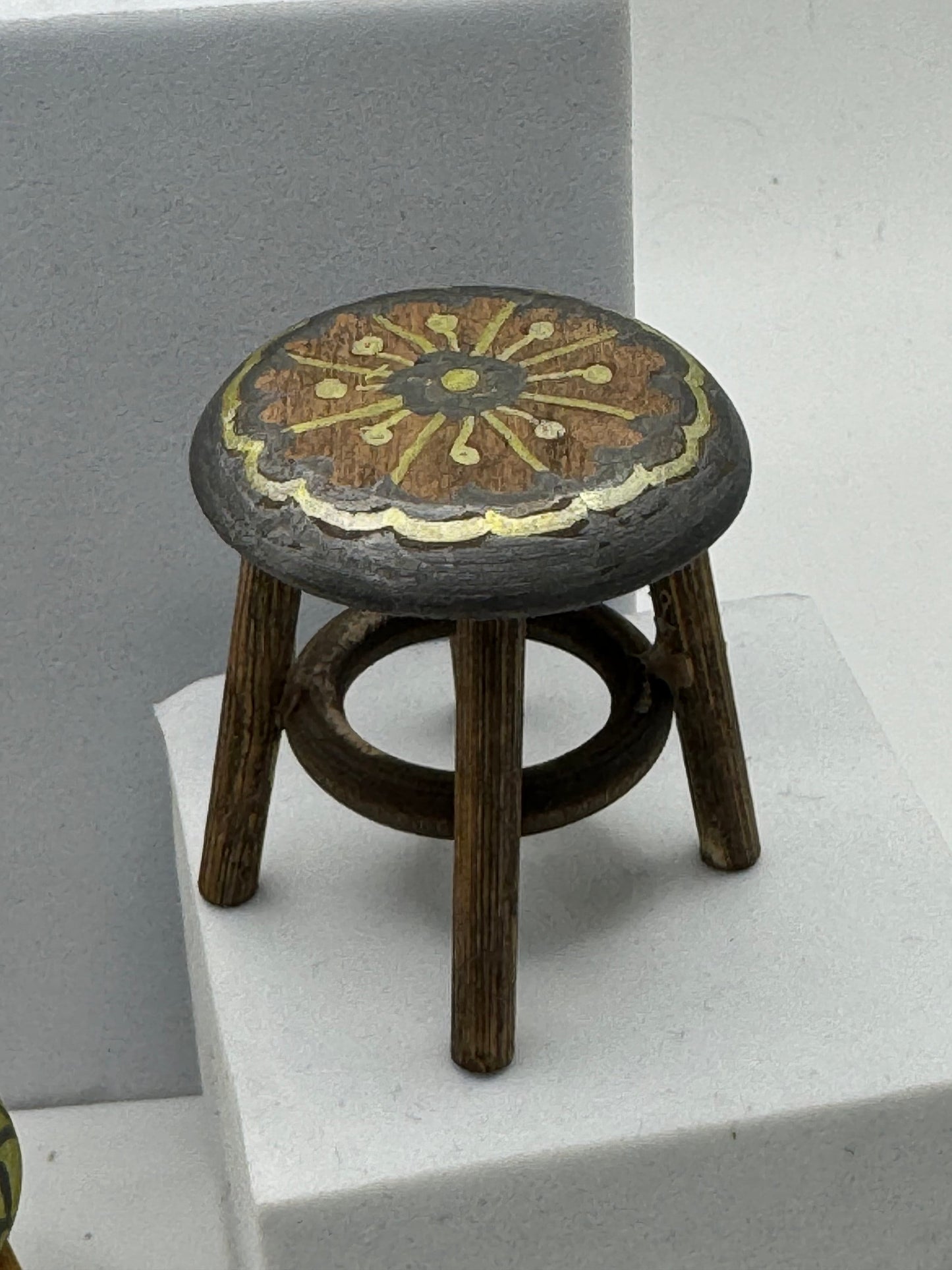 DOLLS HOUSE MINIATURES - Hand Painted Stool (2 options)