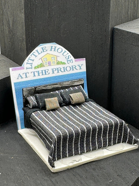 Dolls House Miniatures - Hand Made Sunbeam Double Bed (1/48th / 1:48 / Quarter Scale )