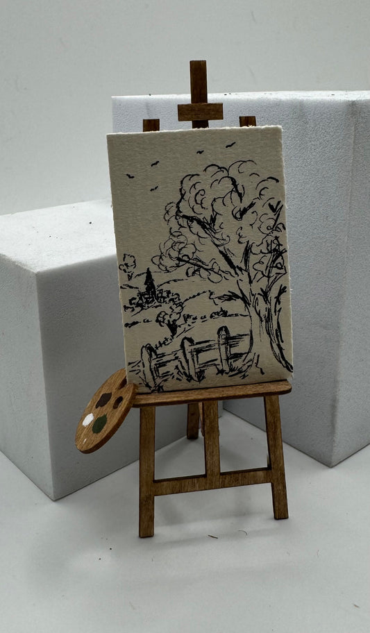 Dolls House Miniatures - 1/24th / 1:24 / Quarter Inch Scale Artist Easel