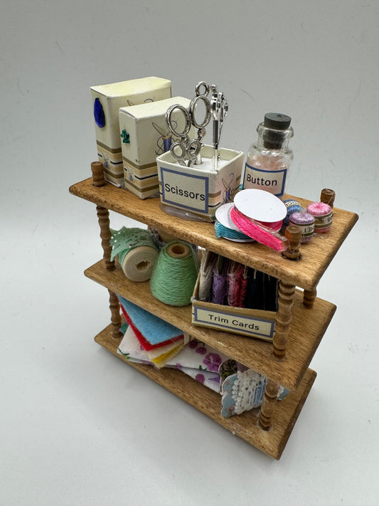 Dolls House Miniatures - 1/12th  - Haberdashery open Shelves (2 options)