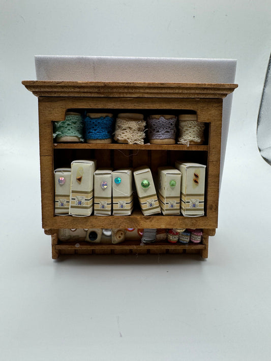 Dolls House Miniatures - 1/12th Haberdashery / Sewing Shelf - 2 options