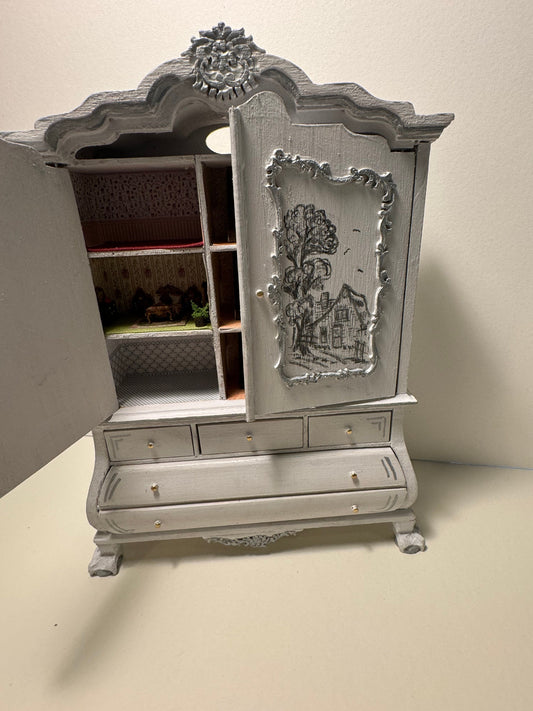 Dolls House Miniatures - 1/12 Dutch Baby Cabinet / Dollshouse