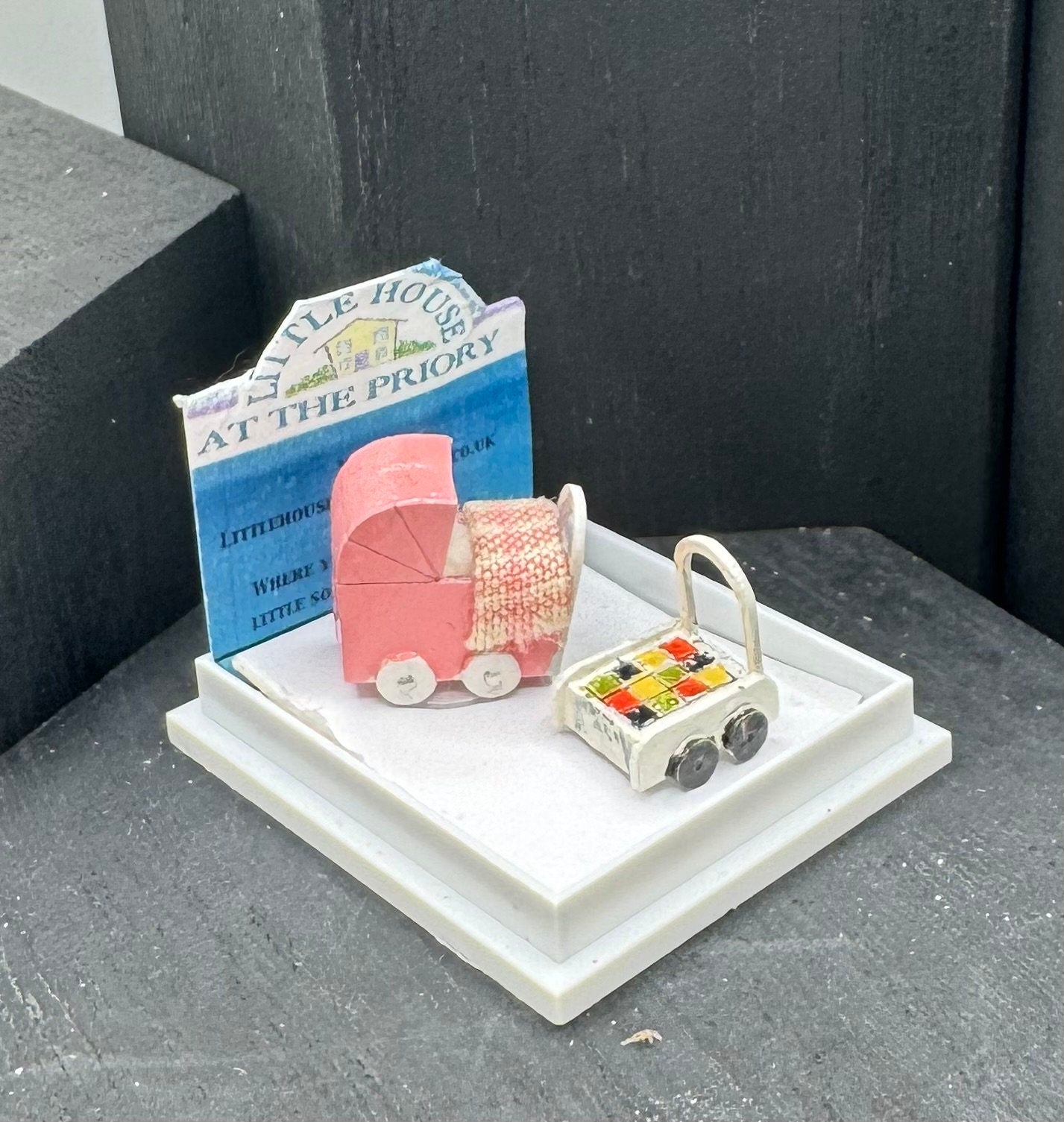 Dolls House  1/48th Toy Pram and Block Cart