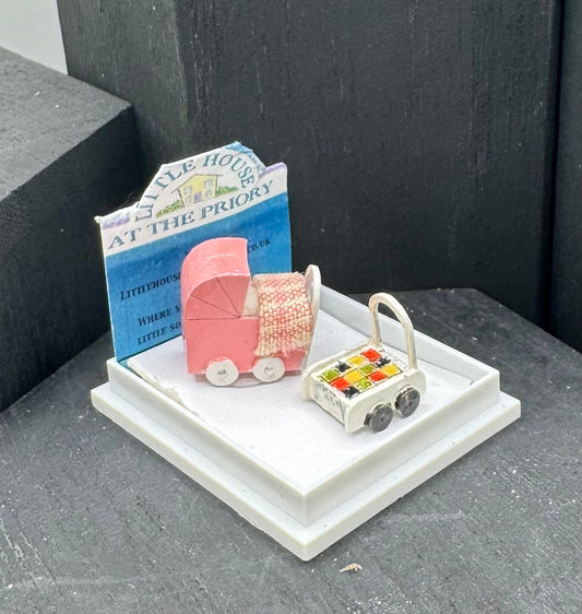 Dolls House  1/48th Toy Pram and Block Cart