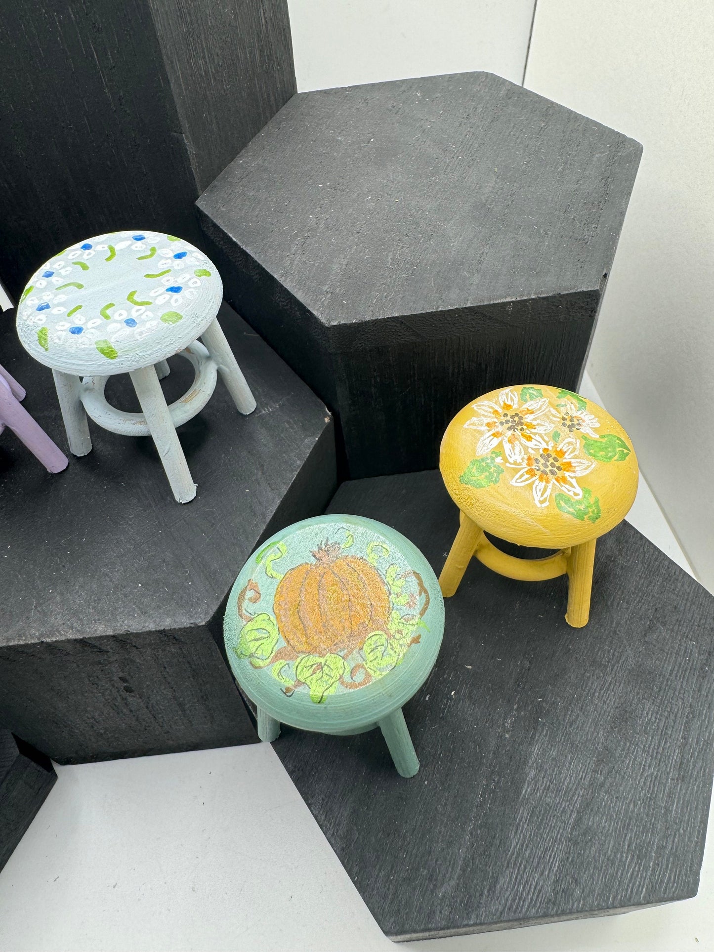 1/12th Hand Painted Stool x 1