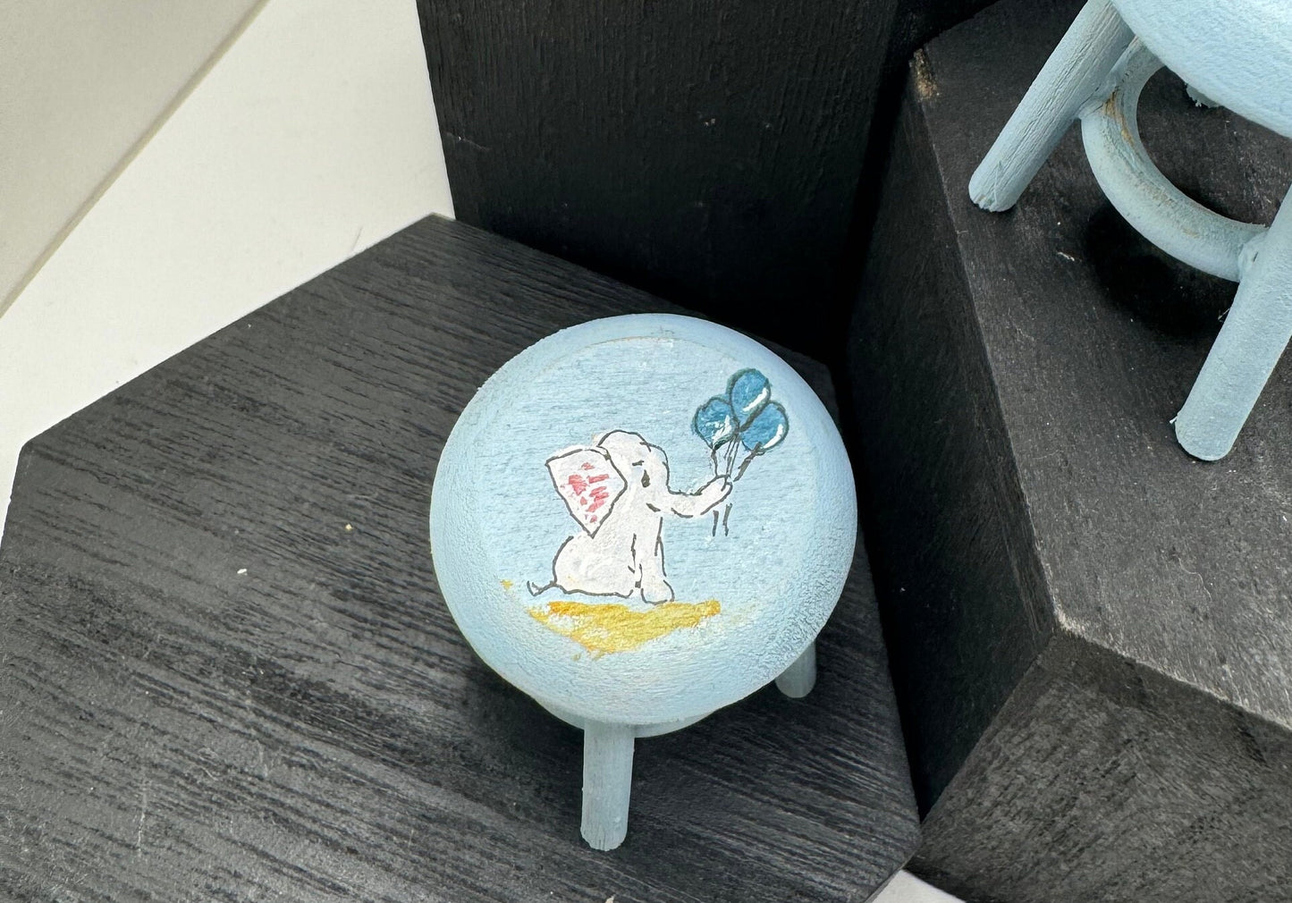 1/12th Hand Painted Childs Stool x 1