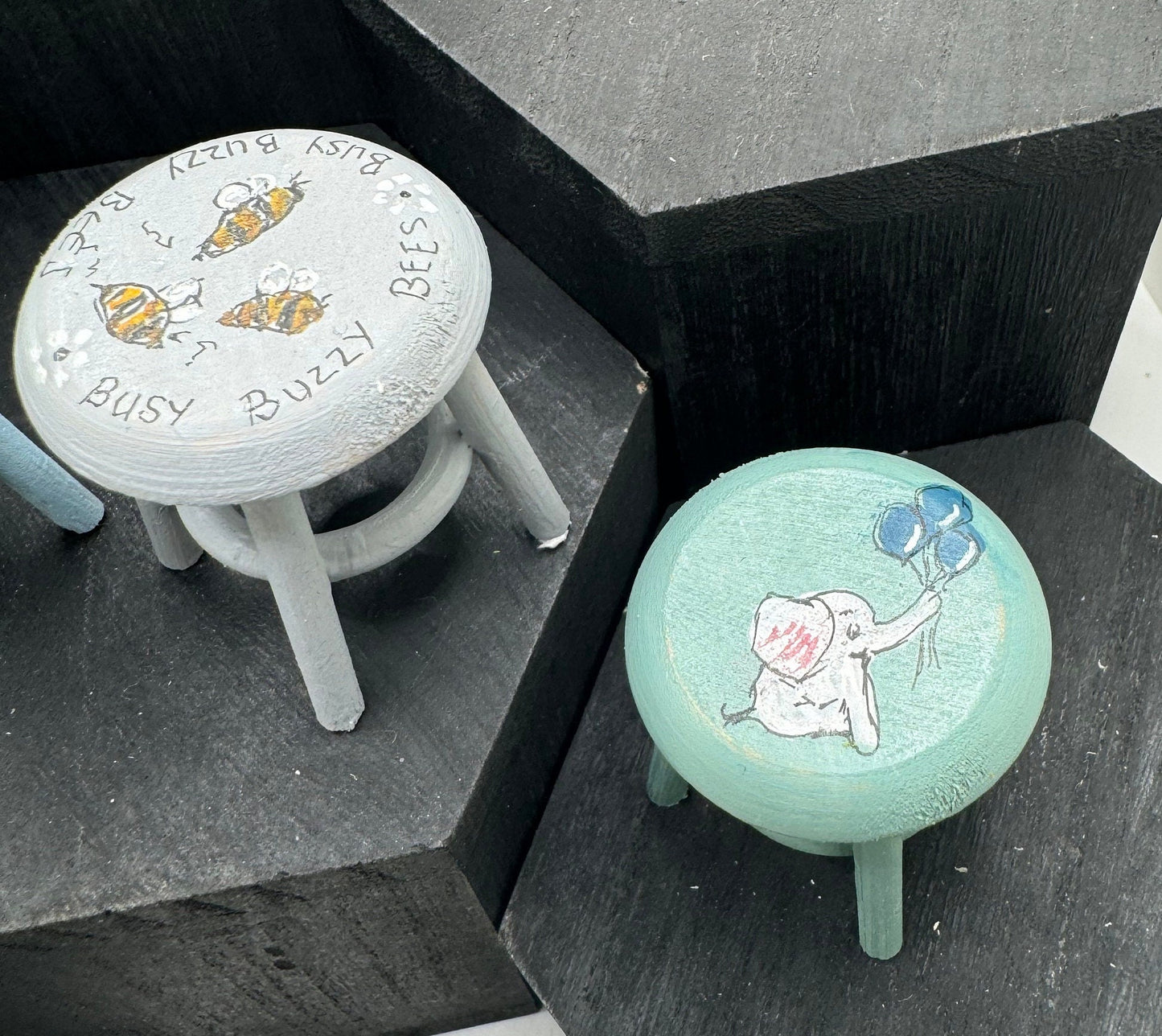 1/12th Hand Painted Childs Stool x 1