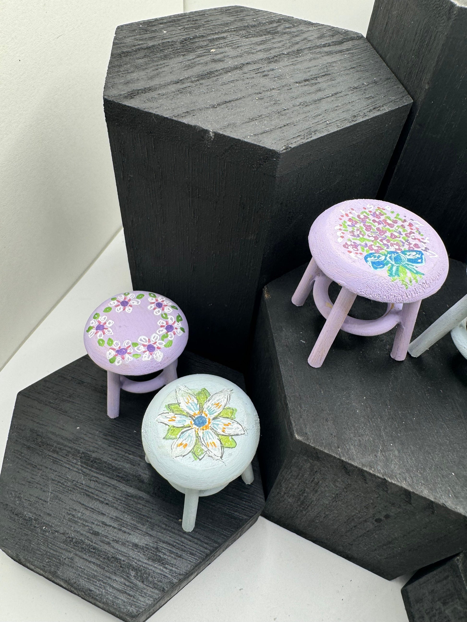 1/12th Hand Painted Stool x 1