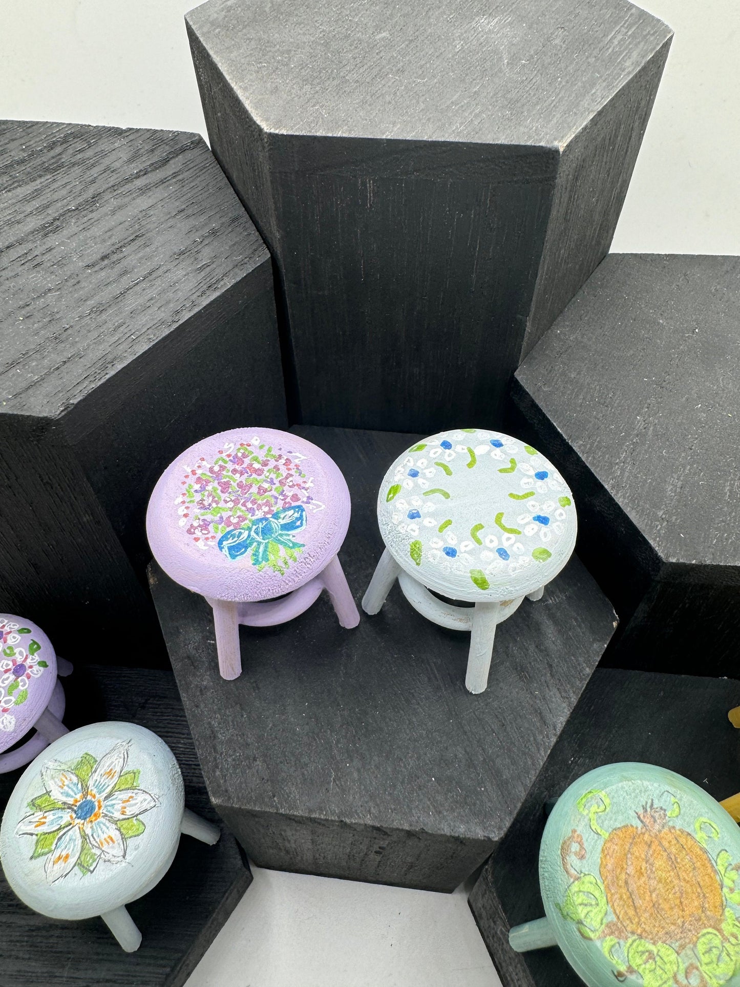 1/12th Hand Painted Stool x 1