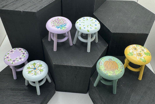 1/12th Hand Painted Stool x 1
