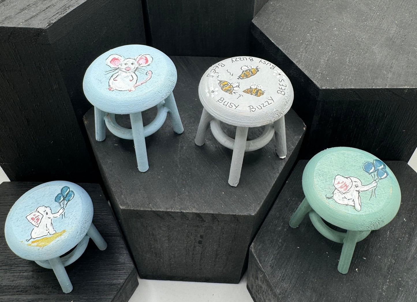 1/12th Hand Painted Childs Stool x 1