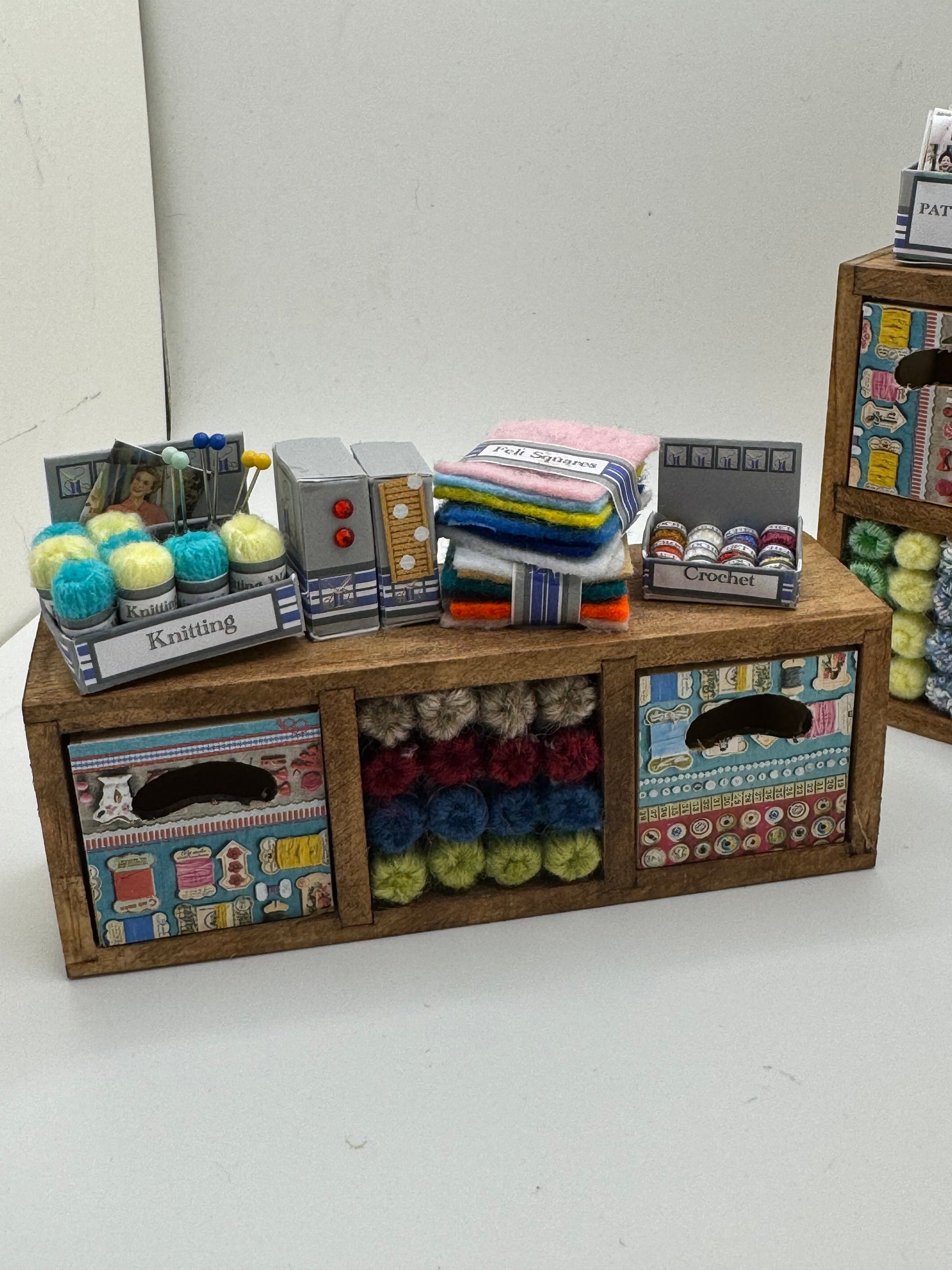 Dolls House Miniatures - 1/12th  - Haberdashery Cube storage ( 2 variations)