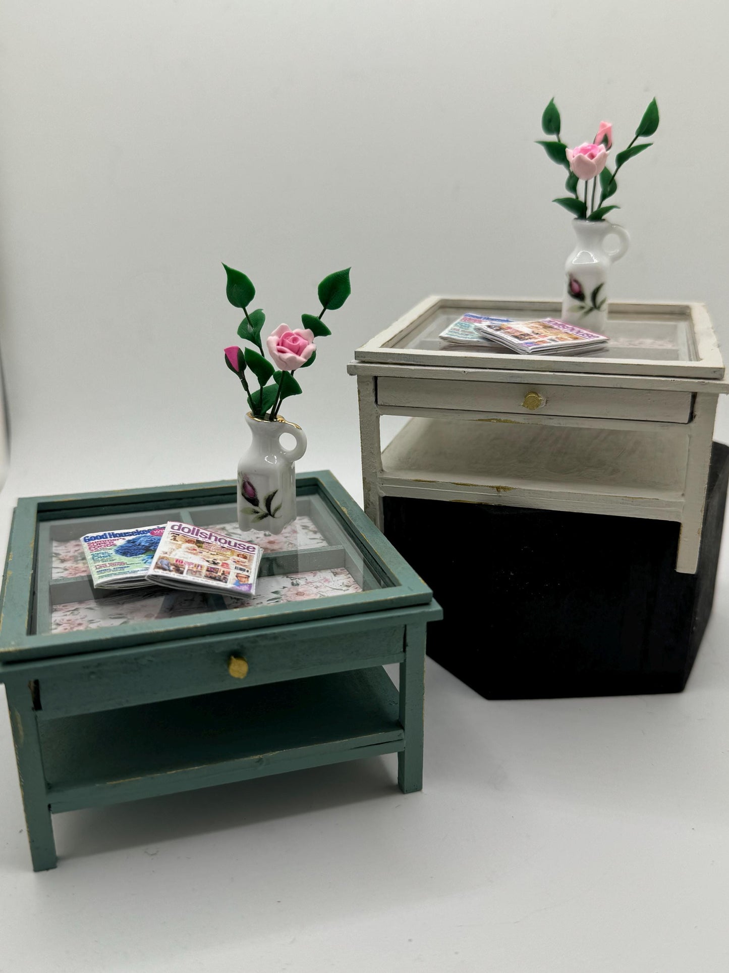 Dolls House Miniatures - 1/12th  - Coffee Table with pull out display drawer (2 available)